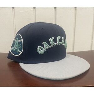 Oakland Athletics New Era Hat 7 3/8-Coopertown Co- Swingin A's Font- Blue